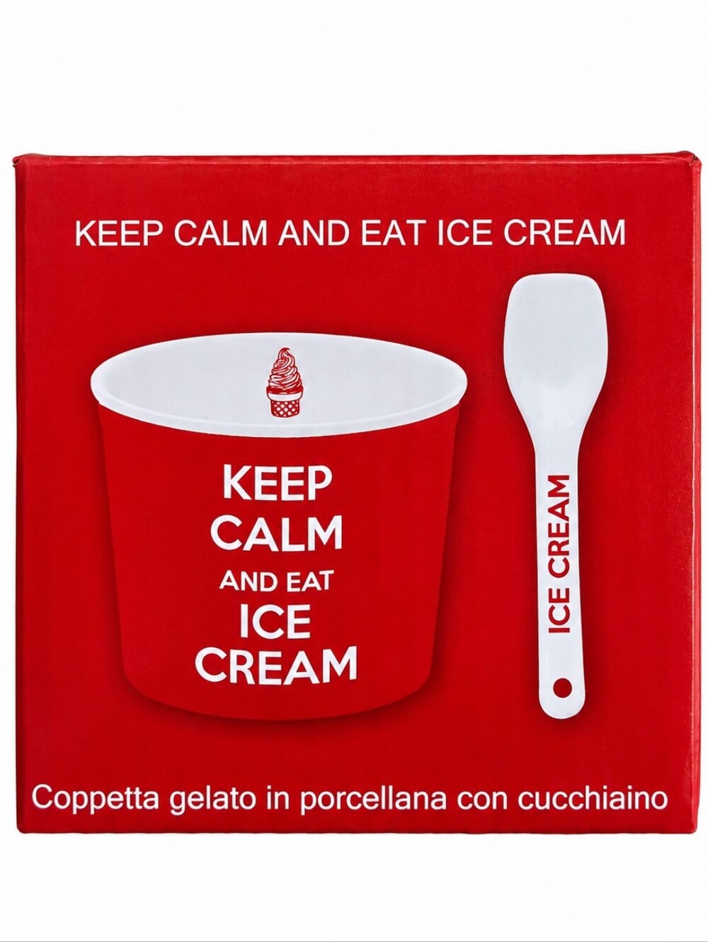 Easy Life Ice Cream Porcelin Cup Spoon Keep Calm And Eat Ice Cream Summer New